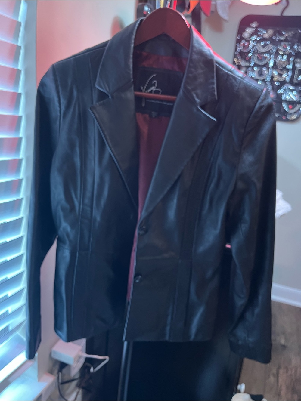 Premium Leather Black Blazer in excellent condition!